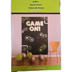 Game On Backdrop Video Game Boys Birthday Photography Background Indoor/Outdoor